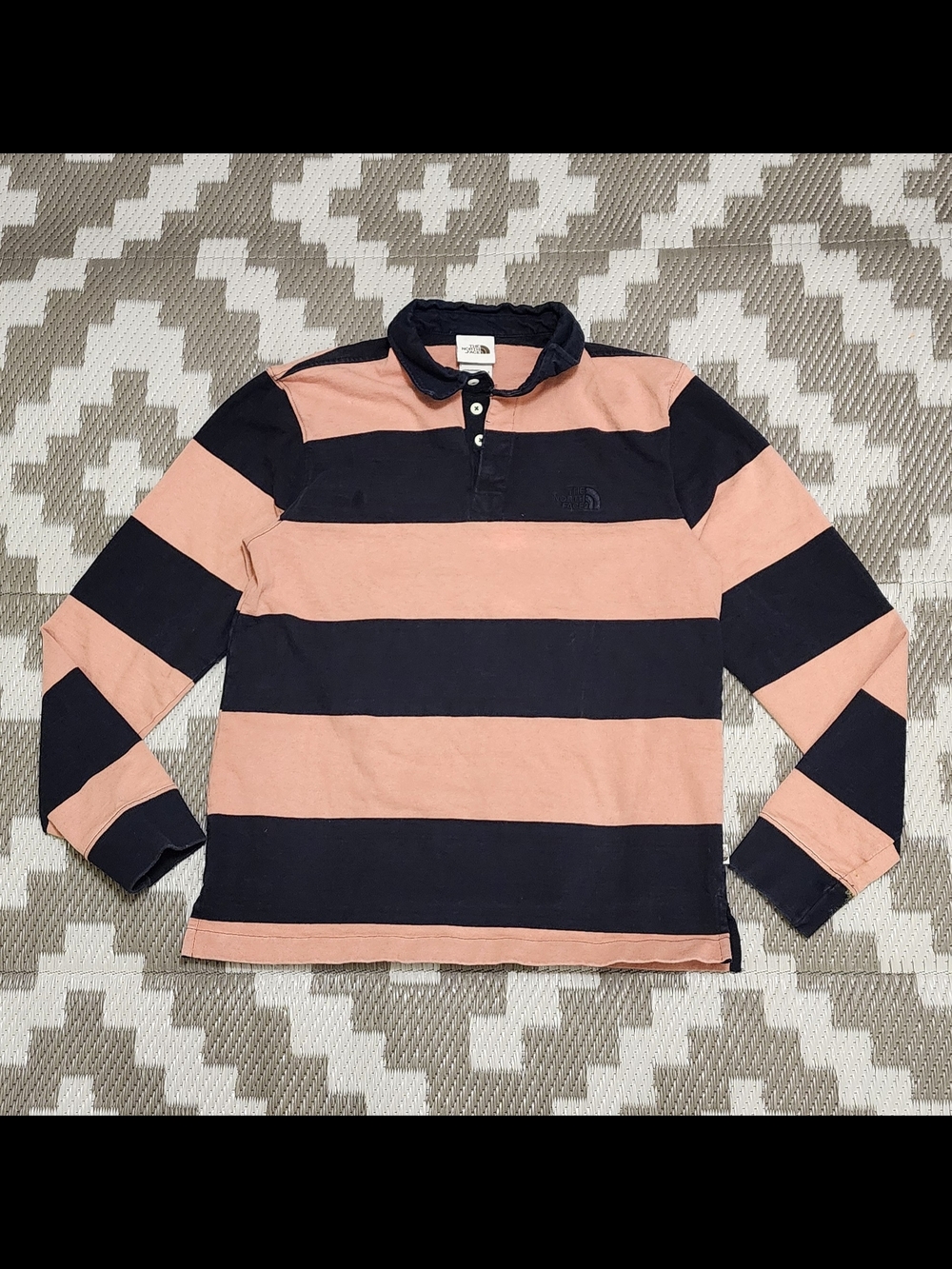 The North Face Men’s Stripe Rugby Long Sleeve Polo Shirt - Size S